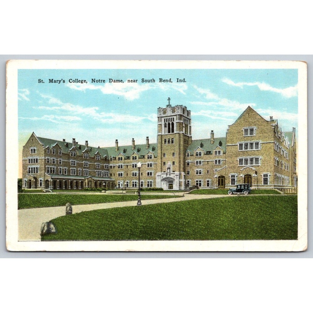 Vintage Postcard St Mary's College Notre Dame IN Le Mans Hall Gardner News 12943
